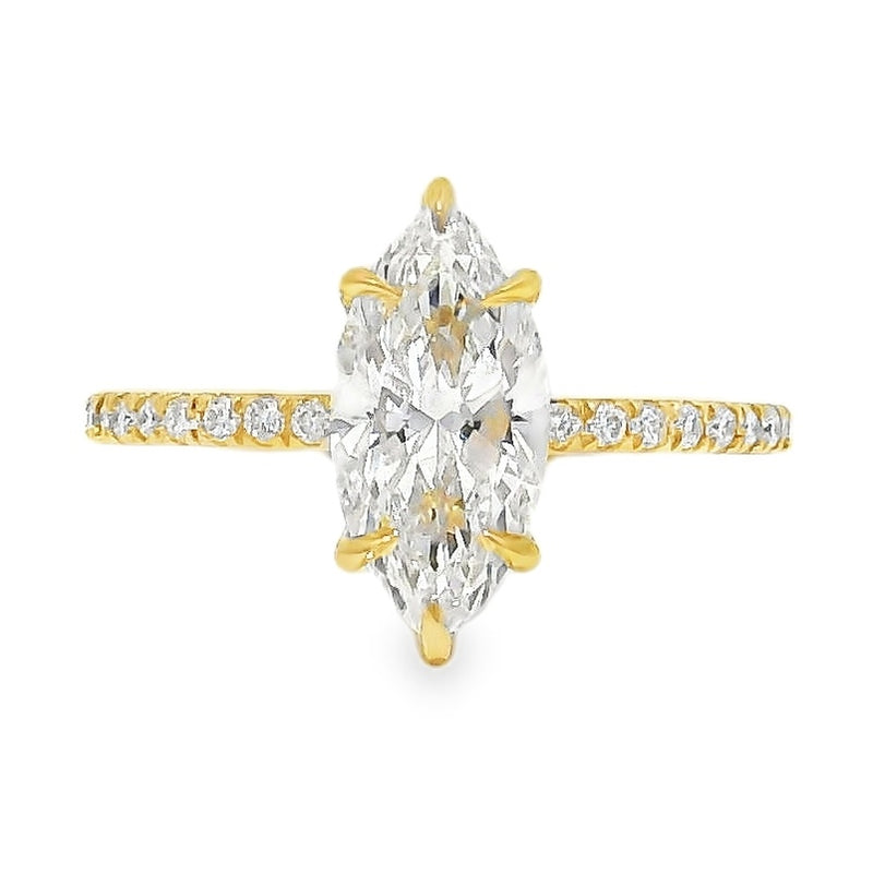 14K Gold Marquise Hidden Halo Lab-Grown Diamond Ring, photo 6 of 6