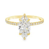 14K Gold Marquise Hidden Halo Lab-Grown Diamond Ring 71048