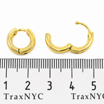 14K Gold Small Diamond Hoop Earrings 65452