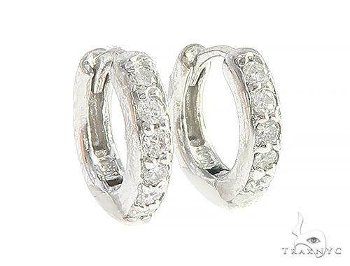 14K Gold Prong Diamond Small Hoops Earring 65452 - Image 2 [FILE:65452_image_02_196470dd.jpg]