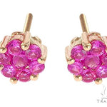 14K Yellow Gold Pink Corundum Flower Stud Earrings 65485 - Image 1 [FILE:65485_image_01_bff0f7de.jpg]
