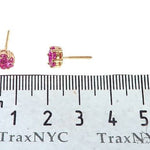 14K Yellow Gold Pink Corundum Flower Stud Earrings 65485 - Image 6 [FILE:65485_image_06_d1c63f3f.jpg]