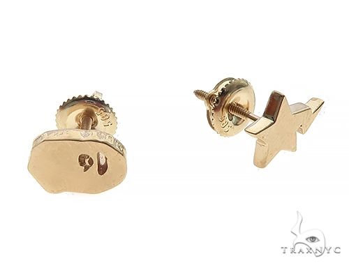 Custom Made 14K Yellow Gold Ape And Star Earrings 65651 - Image 2 [FILE:65651_image_02_7841bcbf.jpg]