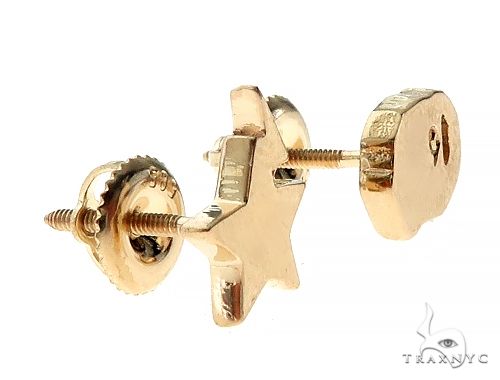 Custom Made 14K Yellow Gold Ape And Star Earrings 65651 - Image 3 [FILE:65651_image_03_bf3e0890.jpg]