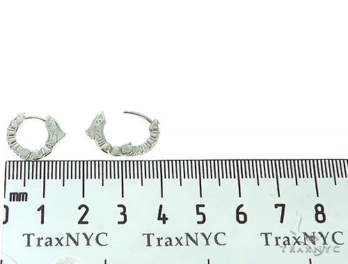 14K White Gold Prong Diamond Small Hoop Earring, photo 5 of 5