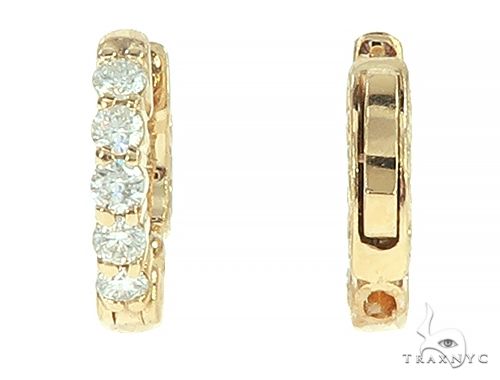 14K Yellow Gold Prong Diamond Small Hoops Earring 65767 - Image 4 [FILE:65767_image_04_49a2483b.jpg]