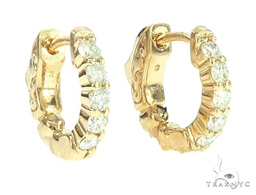 14K Yellow Gold Prong Diamond Small Hoops Earring 65768 - Image 2 [FILE:65768_image_02_2f602b1e.jpg]
