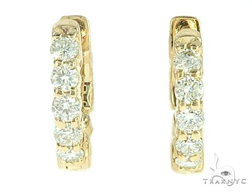 14K Yellow Gold Diamond Small Hoop Earring 65769 - Image 1 [FILE:65769_image_01_7fd87881.jpg]