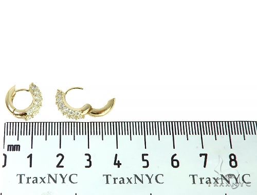 14K Yellow Gold Diamond Small Hoop Earring, photo 5 of 5