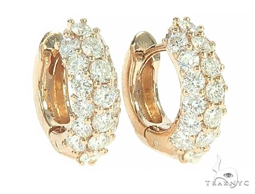 14K Rose Gold Diamond Small Hoop Earring 65772 - Image 2 [FILE:65772_image_02_72ca3b10.jpg]