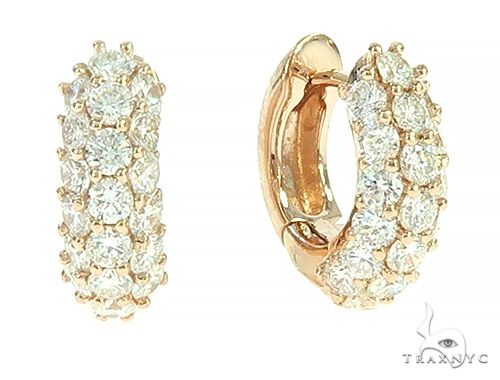 14K Rose Gold Diamond Small Hoop Earring 65772 - Image 3 [FILE:65772_image_03_e2a6fe20.jpg]