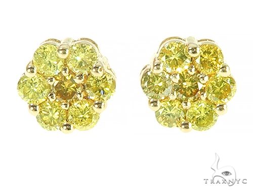 14K Yellow Gold Canary Flower Earrings, photo 2 of 7