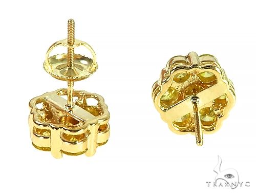 14K Yellow Gold Canary Flower Earrings, photo 6 of 7