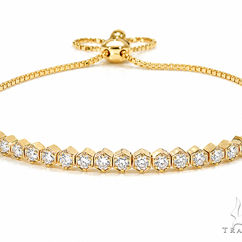 14K Yellow Gold Diamond Bolo Bracelet 66126