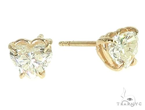 14K Gold Heart Shape Diamond Earrings  66186 - Image 3 [FILE:66186_image_03_1159e91a.jpg]