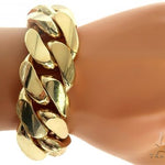 10k Yellow Gold Solid Miami Cuban Link Bracelet   8.5Inches 30mm 66251 - Image 4