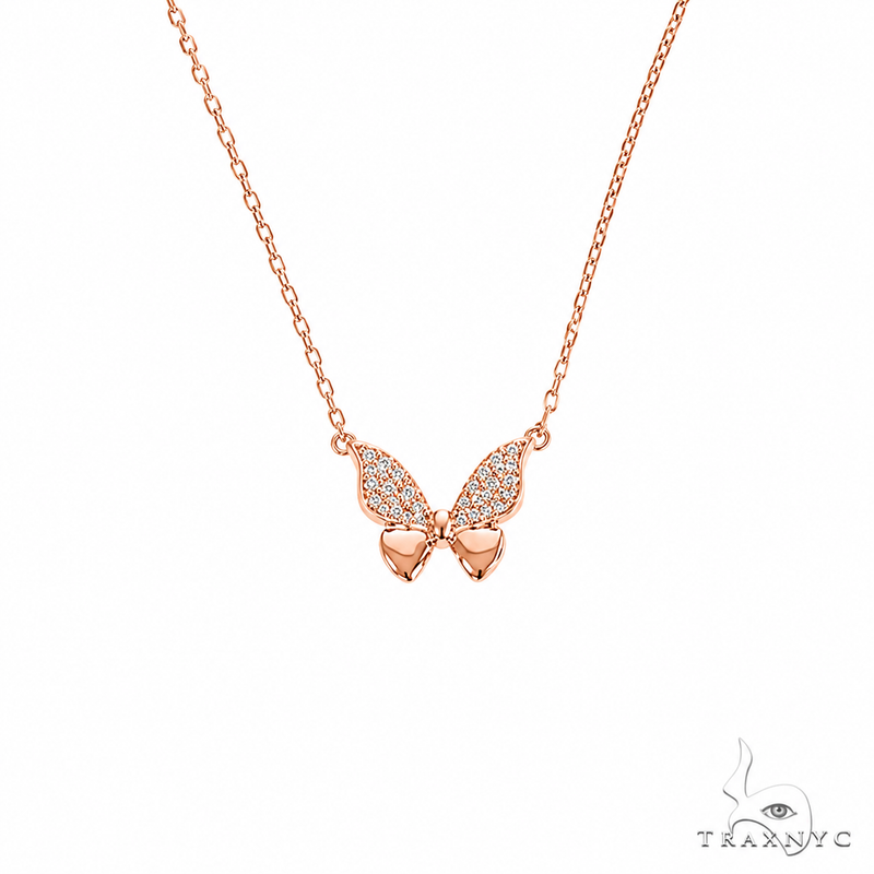 14K Gold Diamond Butterfly Necklace 66400