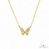 14K Gold Diamond Butterfly Necklace 66400