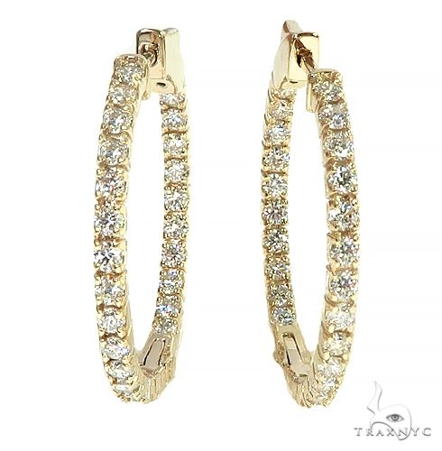 14K Gold Diamond Hoop Earring, photo 1 of 4