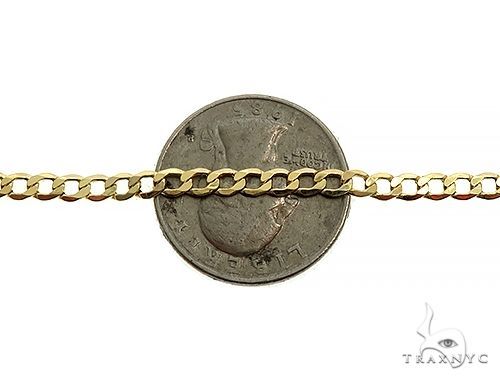 8-inch 10K yellow gold hollow curb link bracelet with lobster clasp, 4.5mm width