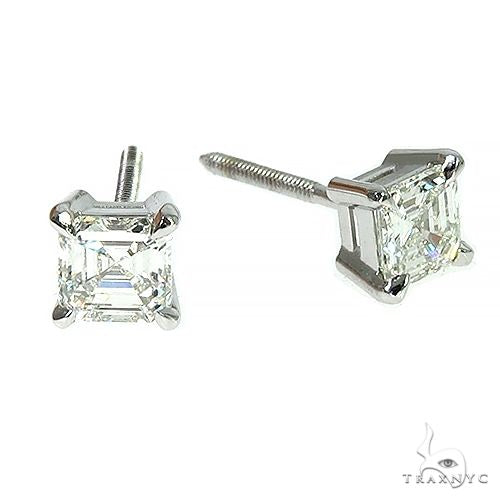 18K Gold Asscher Cut Diamond Earrings 66607 - Image 3 [FILE:66607_image_03_bb736074.jpg]