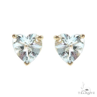 14K Gold Heart Shape Aquamarine  Earrings 66740 - Image 1 [FILE:66740_image_01_d9ee6c8b.jpg]