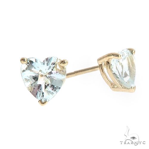 14K Gold Heart Shape Aquamarine  Earrings 66740 - Image 2 [FILE:66740_image_02_8d93eeac.jpg]