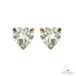 14K Gold Heart Shape White Topaz  Earrings 66742 - Image 1
