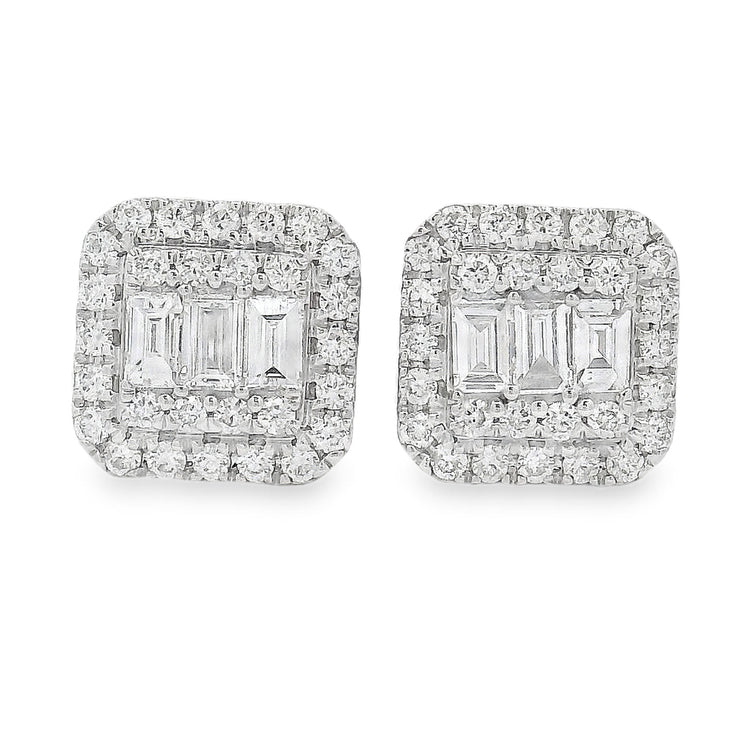 18K Gold Diamond Earrings 66806