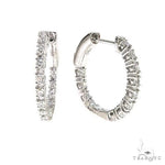 18K Gold Diamond Hoop Earrings 67018 - Image 2