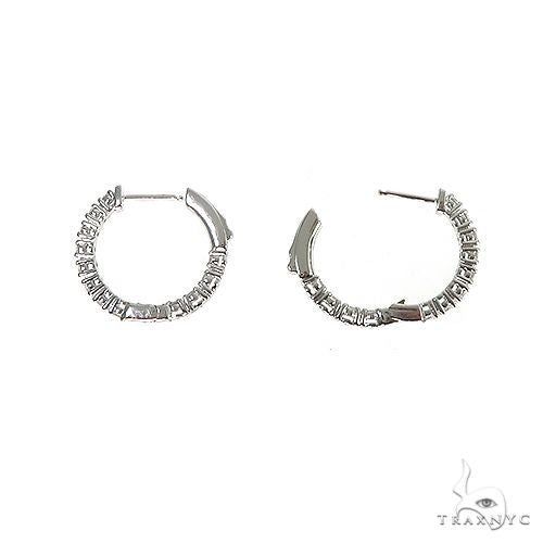 18K Gold Diamond Hoop Earrings 67018 - Image 3