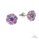Mystic Purple Sapphire Flower Earrings 67046 - Image 2