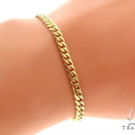 Solid Miami Cuban Link Bracelet 10K Yellow Gold 8 Inches 3.5mm   67108 - Image 3