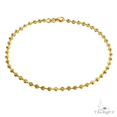 Moon Cut 10K Yellow Gold Bracelet 8 Inches 3mm   67128 - Image 1