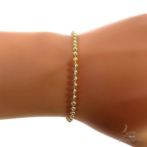Moon Cut 10K Yellow Gold Bracelet 8 Inches 3mm   67128 - Image 3