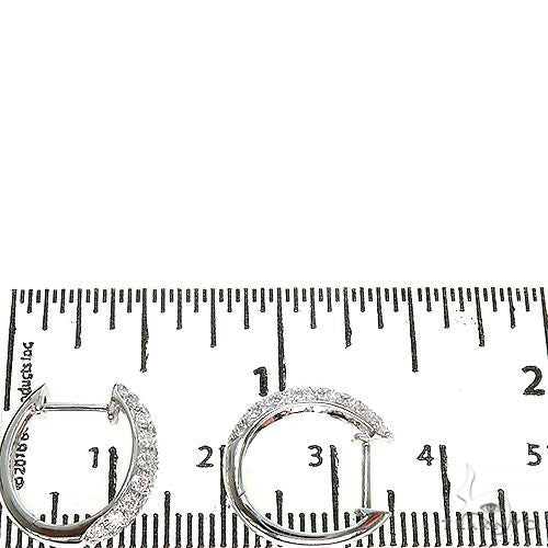 18K Gold Diamond Hoop Earrings 67298 - Image 4