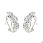 18K Gold Flower Diamond Hoop Earrings 67299 - Image 2