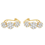 18K Gold Flower Diamond Hoop Earrings 67299 - Image 5