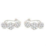 18K Gold Flower Diamond Hoop Earrings 67299 - Image 6
