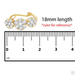 18K Gold Flower Diamond Hoop Earrings 67299 - Image 9