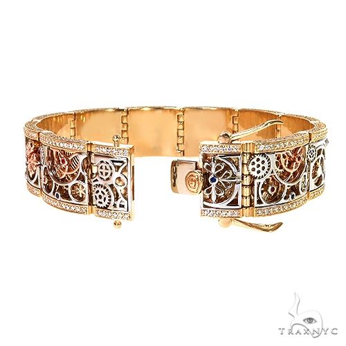 14K Gold Grey Market Mechanical Watch Part TraxNYC Bracelet, view 3