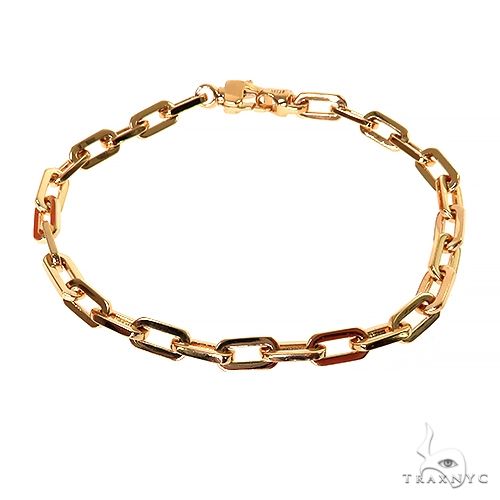 18K yellow gold anchor cable link bracelet 8-inch, 5mm wide, polished finish