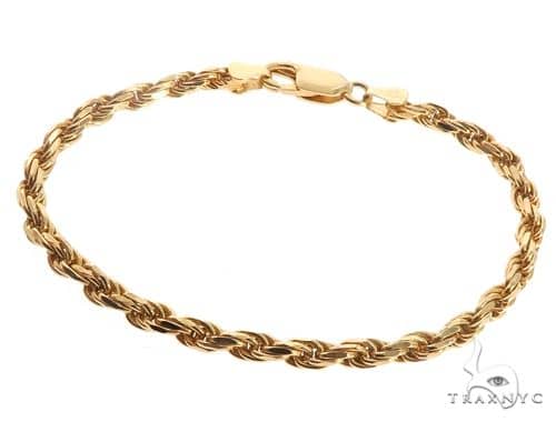 10K Gold Semi-Solid Rope Bracelet 8in 4.7mm | TraxNYC