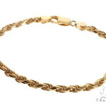 Hollow Rope Link Bracelet 10K Yellow Gold 8 Inches 4.7mm   67438 - Image 1
