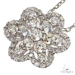 18K Gold Flower Diamond Necklace 67633 - Image 3