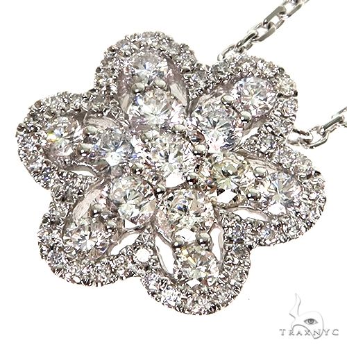 18K Gold Flower Diamond Necklace 67633 - Image 3