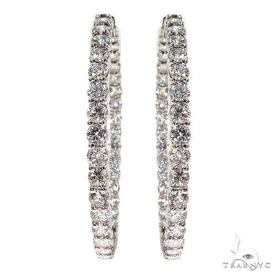 25 Pointer Hoop Diamond Earrings 67643 - Image 1