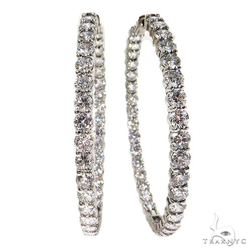 25 Pointer Hoop Diamond Earrings 67643 - Image 2