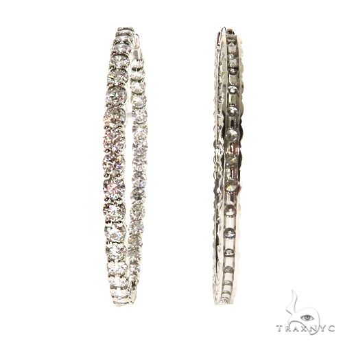 25 Pointer Hoop Diamond Earrings 67643 - Image 3