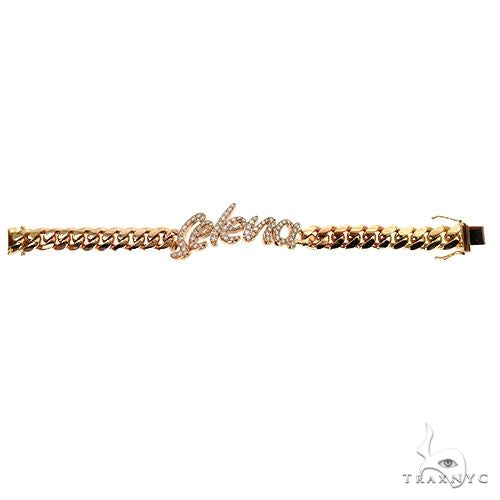 Custom Made Miami Cuban Diamond Name Bracelet 67679 - Image 5